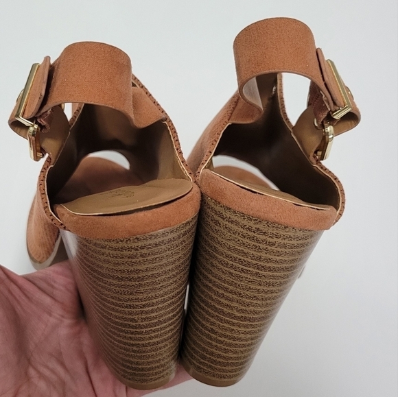 Altar'd State Faux Suede Peep Toe Sling Back Shooties - Picture 5 of 9